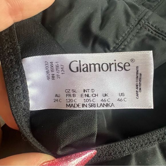 Glamorise black bra 46c front closure racerback - Picture 4 of 4
